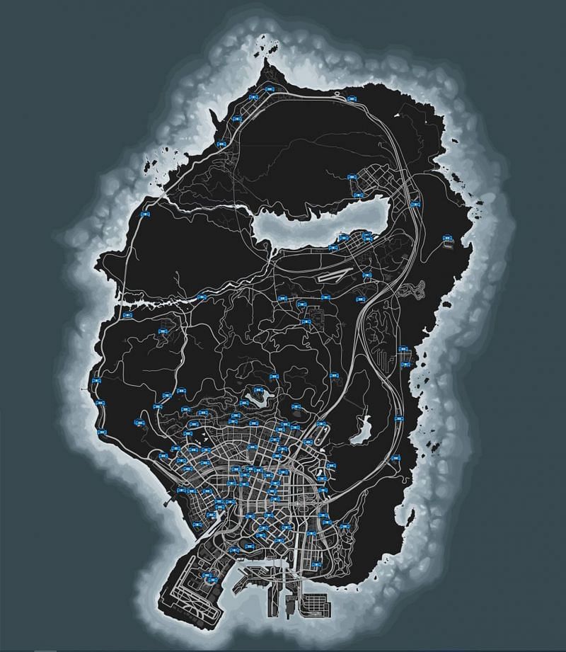 Every possible Exotic Exports spawn location in GTA Online (Image via Rockstar Games)